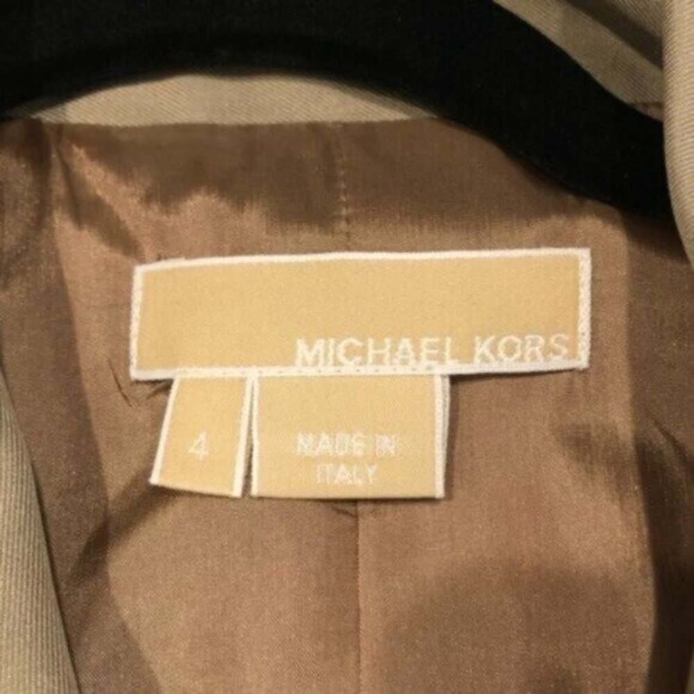 Michael Kors Tan 100% Silk Utility Jacket 4 - Picture 9 of 10